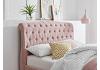 3ft Single Roz pink fabric, buttoned upholstered bed frame bedstead 4